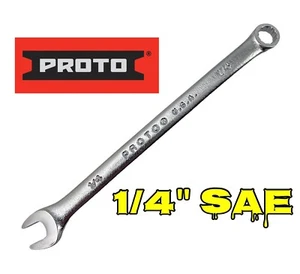 ☀️Proto J1208A, 1/4" Inch SAE 12-Point Combination Wrench, Satin - Picture 1 of 8