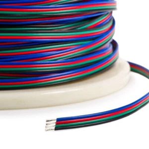 RGB Kabel 4-adrig LED Verlängerungskabel Verbindungskabel Flachleitung 0,25mm² - - Bild 1 von 3
