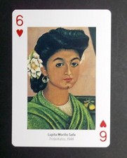 Playing card Frida Kahlo Lupita Morillo Safa 1944 6 of Hearts WA
