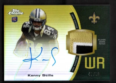 2013 Kenny Stills Topps Chrome Football Rookie RC Auto Patch /99 Saints RAP-KS - Image 1 of 2