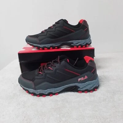 Size 7 Youth Fila Exhibition 6 Lace Up Black/Red Lace Up Grip Sneaker Shoes - Image 1 of 4