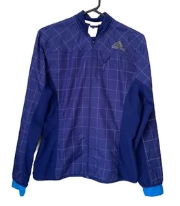 Adidas Jacket Tech Running SMT Blue Check Youth Size 10 | US Small - Picture 1 of 13