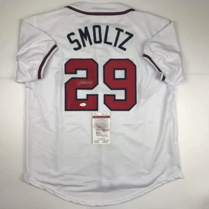 Autographed/Signed JOHN SMOLTZ Atlanta White Baseball Jersey JSA COA Auto - Picture 1 of 4