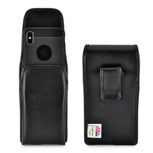 iPhone 11 Max XS MAX Turtleback Belt Case Vertical Black Leather Executive Clip - Picture 1 of 10