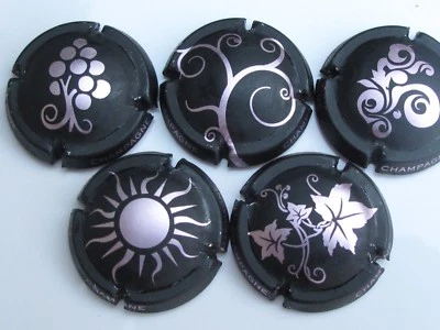 Série de 5 capsules de champagne générique SOFT rosé n° 881 à 881d