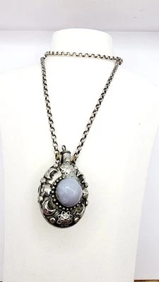 Antiguo colgante amuleto botella Kohl de plata islámica 57 g joyería étnica otomana antigua Foto 1 de 4