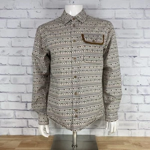 Staple Shirt Men's Medium Long Sleeve Button Up Aztec Chest Pocket - Picture 1 of 13