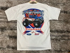Vintage L Ford Bigfoot Monster Truck T-shirt White 4x4 2 Sided Rare Summit - Picture 1 of 14