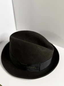 Sombrero Fedora CHAMP Feel The Felt Acabado Cachemira Negro 6 7/8 Auténtico De Colección - Imagen 1 de 9