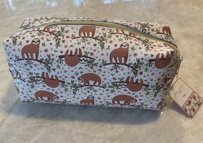 Bolso de Viaje Danielle Creations Blanco con Perezoso Cosmético Maquillaje Estuche ¡Nuevo! Foto 1 de 3