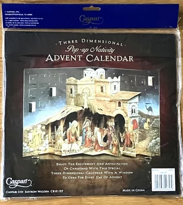 Caspari Pop up Nativity 3D Advent Calendar NEW Sealed - Image 1 of 4