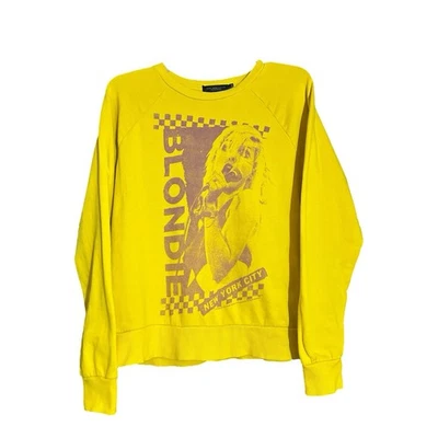 ROPA DE COMIDA CHATARRA Blondie Nyc Raglán Terry Francés Crew Jersey Pequeño Amarillo Foto 1 de 3