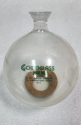 CHEMGLASS CG-1508-P-3  Round Bottom Flask 3000mL 35/25 Socket  Plastic Coated - Image 1 of 2
