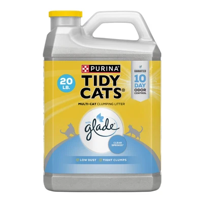 Purina Tidy Cats Aglumping Cat Litter, Glade Clear Springs desodorizante 20 lb Foto 1 de 4