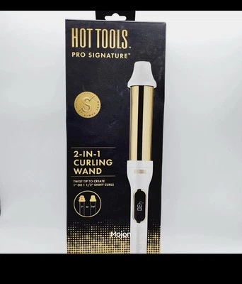 Hot Tools Pro Signature 2-in-1 Curling Wand - Gold Twist For 1" or 1-1/2" Curls - Image 1 of 2