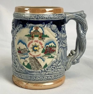 Vintage Conneaut Lake Park Souvenir Coffee Mug Stein Ceramic Made in Japan 4.5" - Picture 1 of 13