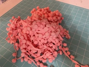 Pink Pompom Trim Total 9.25 Yards - Picture 1 of 3