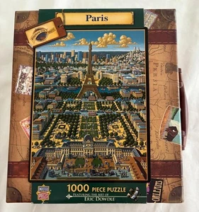 MasterPieces jigsaw puzzle; Paris by Eric Dowdle; old suitcase box; 1000 pcs - Picture 1 of 3