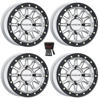 Raceline Alpha Hyper Beadlock 15" Wheels/Rims Silver/Black Can-Am Commander Foto 1 de 3