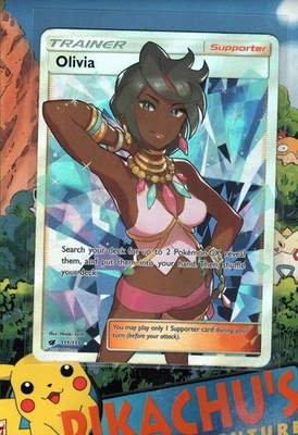 Pokémon TCG Olivia (Full Art) 111/111 Sm-Crimson Invasion Holo NM/M - Image 1 of 2