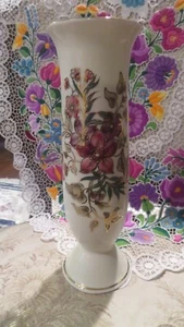 Zsolnay  Large Hand Painted Porcelain Floral Vase Trimmed with 24K Gold 10" - Picture 1 of 7