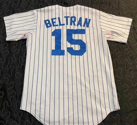 Stitched VTG Majestic CARLOS BELTRAN #15 New York Mets Jersey Mens Medium White Cover
