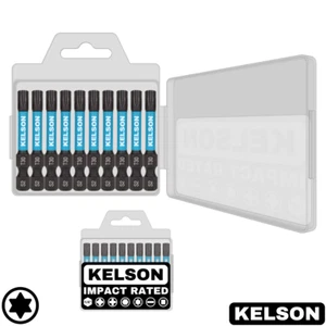 10 x Brocas de destornillador de impacto estrella T30 Torx 50 mm con estuche magnético 1/4" KELSON - Imagen 1 de 3