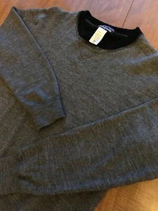 PATAGONIA Merino Wool SWEATER Crew 100% Charcoal GRAY Crop Top S M Small Medium - Picture 1 of 12