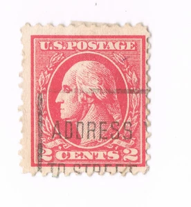 Briefmarke  USA Washington Franklin 2 Cents  Stempel  Adress  - Bild 1 von 4