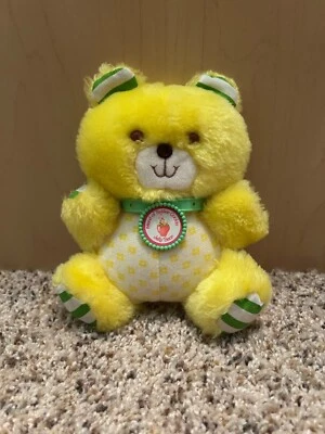 Peluche Strawberry Shortcake pequeño 6" Jelly Bear cuello RARO vintage 1981 Foto 1 de 4