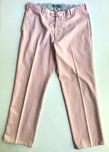 Peter Millar Golf Pants Mens Size 35 x 30 Chino Pima Cotton Pink Made in Peru - Picture 1 of 5