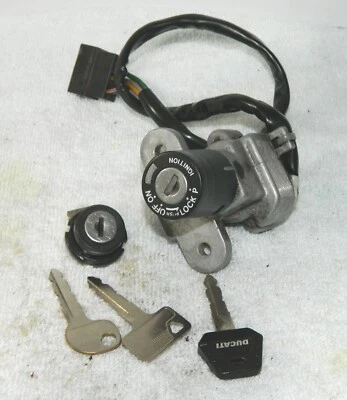 Lockset Ignition Seat Lock 3 Keys Ducati 748 916 996 Monster 900 800SS ST2 ST4 - Image 1 of 4
