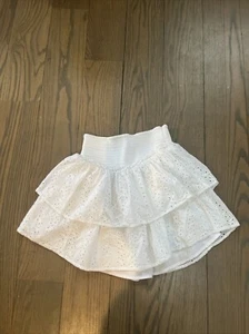 HollisterWhite Cotton Ruffle Eladtic Low Rise Mini Skirt Vintage Y2K Small - Picture 1 of 10