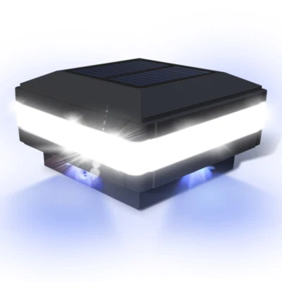 Outdoor Solar LED Post Deck Cap Square Fence Light Landscape Lamp 4x4 5x5 6x6 US - Image 1 of 4
