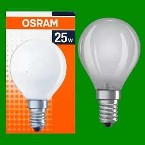 6x 25W Osram Incandescent Filament Frosted Golf Dimmable Light Bulb E14 SES - Picture 1 of 1