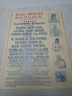 PROGRAMS 98's LUCHA LIBRE,  LA FIERA 🆚 ULTIMO GUERRER  MEXICO MEXICAN WRESTLING - Image 1 of 4
