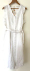 SUNDANCE CATALOG Antoinette WHITE Ruffle LINEN Dress SMALL Orig $148