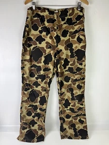 VTG Columbia Omni Tech Camo Hunting Men's L Rain Pants Zipper Legs 90s Frogskin - Picture 1 of 10