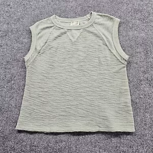 Sudadera universal con hilo acanalado para mujer X-Pequeña verde sin mangas con textura - Imagen 1 de 19
