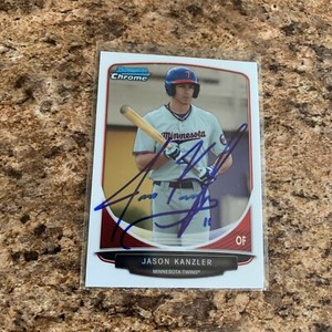 Jason Kanzler Signed 2013 Bowman Draft Chrome Auto Rc Minnesota Twins