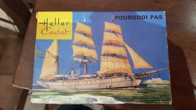 HELLER CADET 1/400 POURQUOI PAS BARCA A VELA PLASTIC MODEL KIT VINTAGE - Immagine 1 di 4