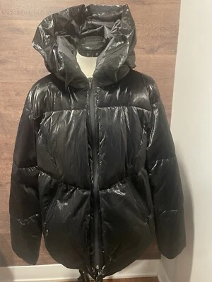Chaqueta Abrigo COLE HAAN Negra Grand Series Relleno de Plumón con Capucha Puffer Talla XL Foto 1 de 4