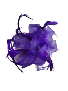 New Purple loose looped mesh net comb fascinator wedding races prom party - Picture 1 of 2