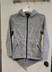 Elements Athleisure Gray Warm Fleece Athletic Low High Jacket M Full Zip Hooded - Picture 1 of 9