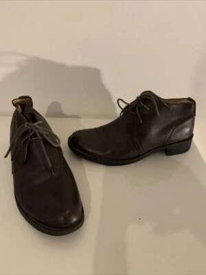 Chaussures habillées Derbies à lacets en cuir marron Furusi P38 - Photo 1/4