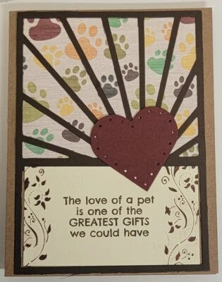 Tarjeta de felicitación artesanal - Amor de una mascota... - Lo siento por tu pérdida Foto 1 de 3