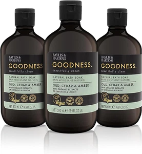 Baylis & Harding Goodness Oud, Cedar & Amber Bath Soak, 500 Ml (Pack of 3) - Veg - Picture 1 of 11
