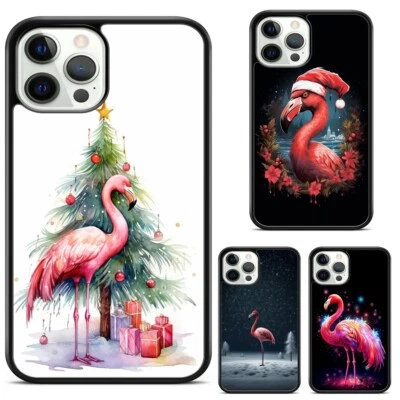 hot Red Flamingo Christmas For Apple iPhone 14 15 11 12 13 Enjoy Case - Image 1 of 4