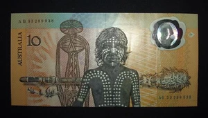 AUSTRALIAN $10 DOLLAR NOTE. 1988 BICENTENNIAL MID PREFIX AB 33 - Bild 1 von 12