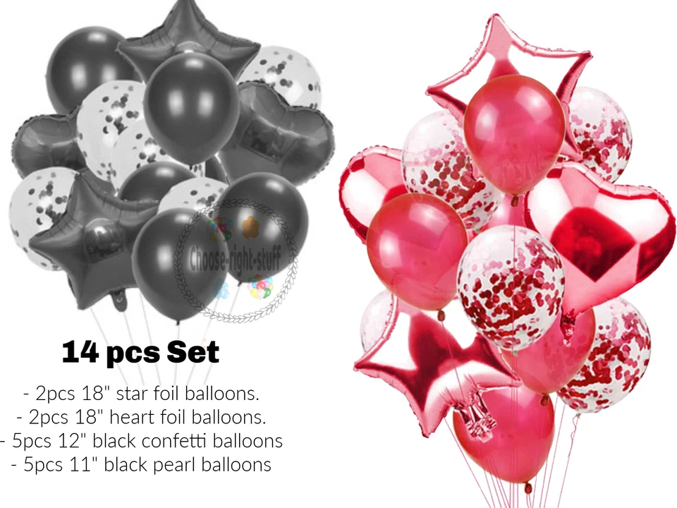 18" Balloons Confetti Heart Valentine Decor Anniversary Balloon Baloon Party — 第 1/1 张图片